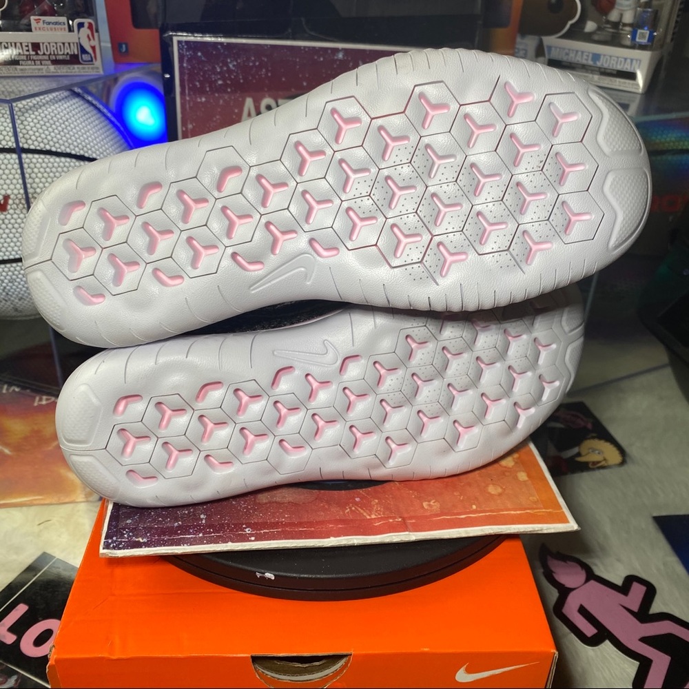 🆕 Nike Wmns Free RN Flyknit 2018 'Black Pink Foam - Picture 5 of 10